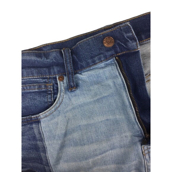 Madewell women skirt Size 27 Pieced McCarren Raw-Hem Jean colorblock  G5928 - Picture 8 of 10